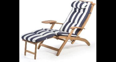 ARC Marine blauw/wit Kussen voor traditionele teakhouten Dekstoel