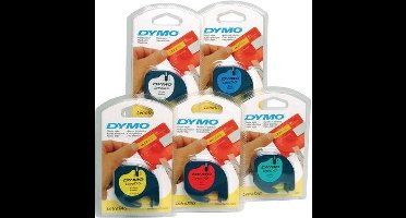 Dymo Lettertape Metallic - Zwart/Zilver - 12 mm x 4m - Tape