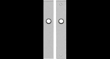 Schildpaar rechthoek LS rvs mat WC78