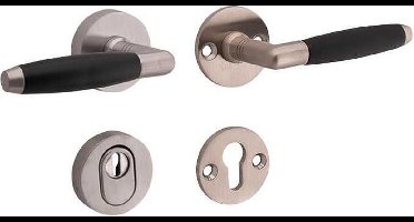 Veiligheidsgarnituur - Nikkel mat ongelakt - Mi Satori - Mi Satori kruk/kruk op - SKG Ton mat nikkel / mat nikkel PVD rechts