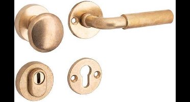 Veiligheidsgarnituur - Antiek messing - Mi Satori - Mi Satori knop/kruk op - SKG Frankfurt messing antiek rechts