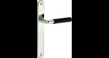 Deurkruk op ovaal schild Frankfurt blind glans nikkel