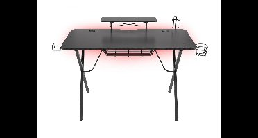 Genesis Holm 300 Carbon Gaming Bureau met RGB LED Verlichting en USB hub - 60 x 120 cm