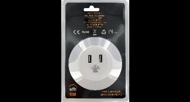 Nachtlampje LED wit dag/nacht sensor + USB aansluiting