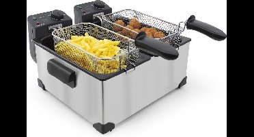 Tomado TDF6001S - Dubbele frituurpan - 2 x 3 liter - Koude zone friteuse - RVS