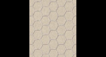 Oslo | honingraat | bruin | vliesbehang 0,53x10m