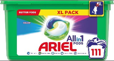 Ariel All in 1 Pods Kleur Wasmiddel - Voordeelverpakking 3 x 37 Wasbeurten - Wasmiddel Pods