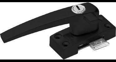 Raamsluiting - Zwart - Zamac - Dulimex - Dulimex DX raamsluiting, met cilinderslot SKG* / RBM 1300, zwart linkswijzend