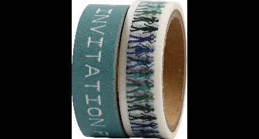 Creativ Company masking tape turquoise decoratie tape 15 mm 2x5 m.