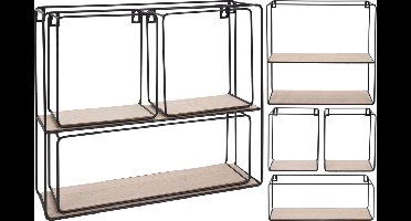 Wandrek Metaal zwart Set 4sts