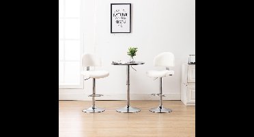 vidaXL - Barkruk - kunstleer - wit