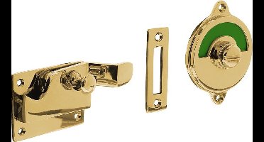 Intersteel WC-overslag met bocht rood / groen messing ongelakt