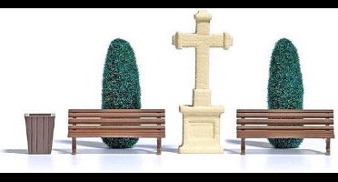 Busch - Steinkreuz & Lebensbäume N (Bu8110) - modelbouwsets, hobbybouwspeelgoed voor kinderen, modelverf en accessoires