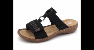 Rieker Dames Slipper - 60881-00 Zwart - Maat 40