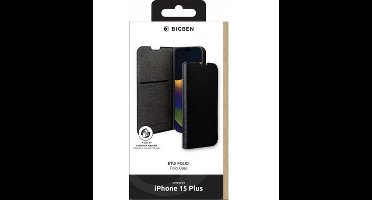 Bigben Connected - Telefoonhoesje - Pasjeshouder - geschikt voor iPhone 15 Plus - Zwart