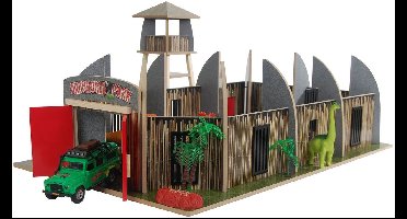 Houten Dinosaurus Park met Uitkijktoren speelgoed - Dinoworld - educatief.