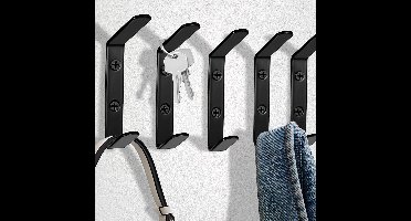 Boraboi ® Stijlvolle en Sterke Zwarte Wandhaken Set van 5 voor Diverse Ruimtes