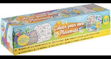 Placemats Kleuren Pasen met Kleurpotloden & Stickers, 6st.
