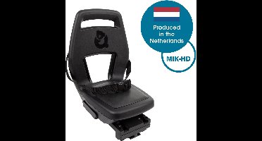 Qibbel Junior 6+ Fietsstoeltje Achter MIK HD – Midnight Black - inclusief voetbeschermingsplaten en voetsteunen