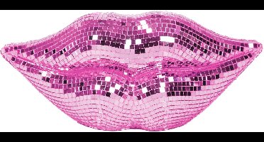 Housevitamin Ornament - Disco Lip - Keramiek/Glas - Roze - 29x10x13,5cm
