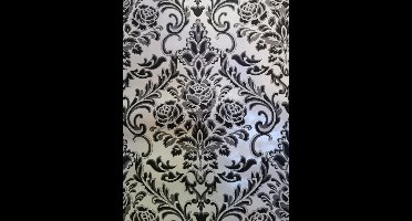 barok glitter behang zwart wit 13634-20