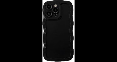 Trim Wavy Telefoonhoesje geschikt voor iphone iphone 14 Pro - Trim Wavy case - Getrimd Golvend Telefoonhoesje - zwart