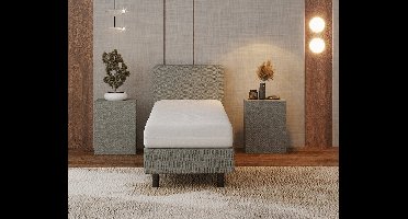 Nessa® - 70x200 Boxspring Bjorn Grijs + Pocketvering matras 20cm