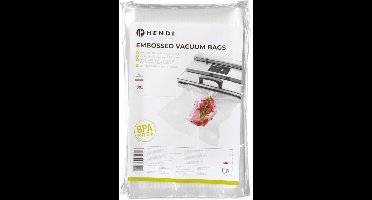 Gekartelde zakken voor sous-vide koken, voor strip- en kamer-vacuümverpakkingsmachines, HENDI, 100 stuks, 150x250mm