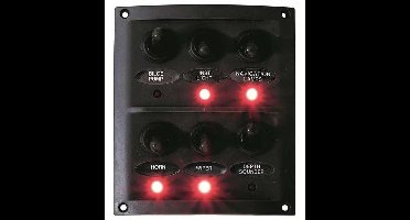 BREG Boot schakelaar 12V met 6 waterdichte tuimelschakelaars / LED