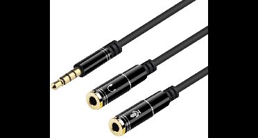 Dubbele jack audio- en microfoonadapterkabel geschikt voor smartphone / console / PS4 / Xbox One S / luidspreker / tabletcomputer / headset
