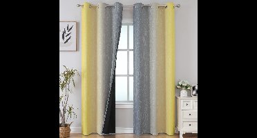 Boraboi ® Verloopkleurige Verduisteringsgordijnen met Geluidsisolatie en Koudebescherming voor Slaapkamer en Woonkamer