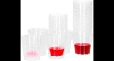 Excellent Houseware Shotglazen - 60x stuks - herbruikbaar - 30 ml - kunststof - vaatwasser bestendig