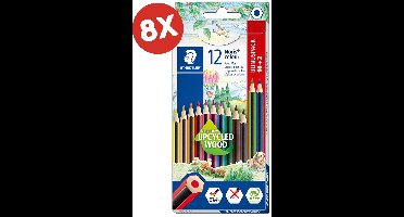 Megapakket kleurpotloden - 8x 12 kleurpotloden van Steadtler - met 4 gratis gommen