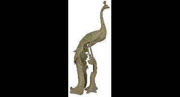 Bronzen beeld - Pauw - sculptuur - 59 cm hoog