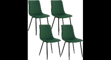 Eetkamerstoelen Set van 4 - Eetkamerset - Extra Comfortabel - Donker Groen