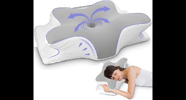 Quincs® Hoofdkussen - Hoofdkussen nekklachten - Anti snurk kussen - Hoofdkussen nekpijn - Zijligkussen volwassenen - verkoelend hoofdkussen - slaapkussen zijslaper - Slaapkussen - Vlinderkussen - verkoelend hoofdkussen