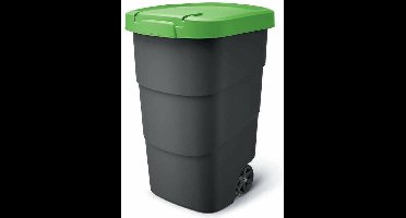 Prosperplast - Wheeler - Grote Afvalbak met wielen 110L - Groen / Kunststof