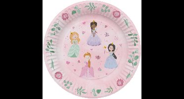 Borden - Pretty Princess - 23 cm - 8 stuks - PRINSESSEN BORDJES - PRINSESSEN FEESTJE - TAFELDECORATIE PRINSESSEN FOLAT