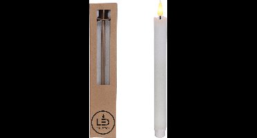 LED Pencil kaars Ø2.1 h. 25cm wit (Set 2 st)