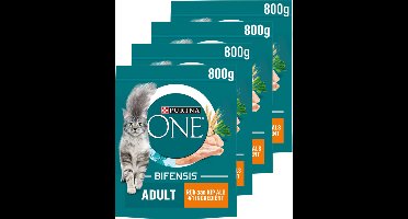 PURINA® ONE® Adult - Kattenbrokjes - Kip & Volkoren Granen - 4 x 800 g