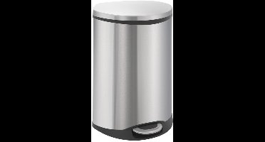 EKO - Shell Bin recycling pedaalemmer 22+22 liter - Stainless steel Plastic - mat RVS - Prullenbak