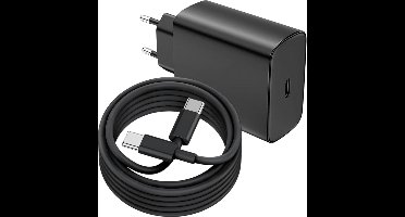 USB C Snellader 45W + USB-C Kabel 1M - Oplader - Fast Charger USB-C-Adapter - Zwart