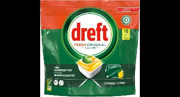 Dreft - Vaatwas - Fresh Original - All in One - Citroen - 18Capsules/243g