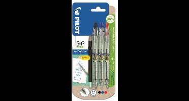 Pilot - B2P EcoBall pennenset - rood, blauw en zwart - 4520