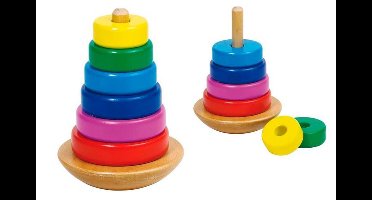 STAPELTOREN H12cm, 8-delig, in hout, 2+