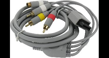 Composiet en S-VHS AV kabel geschikt voor Nintendo Wii, Wii Mini en Wii-U / grijs - 1,8 meter