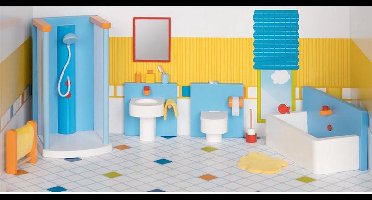 Goki Furniture for flexible puppets, bathroom