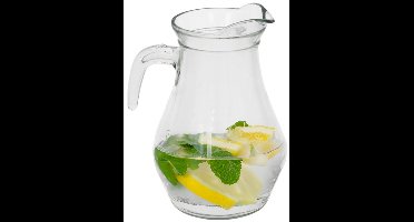 Gerimport Schenkkan/water/ wijn karaf - glas - transparant - 1800 ml - 14 x 17 x 22 cm