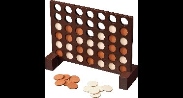 Philos Vier op een Rij - Houten gezelschapsspel voor 2 spelers - 6+ jaar