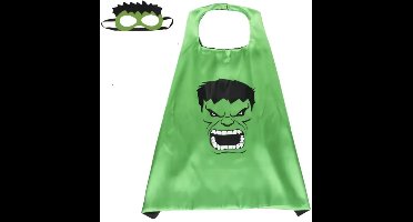 Superheldenkostuum Incredible Groene Hulk cape + masker - Hulk - Groene Hulk - Hulk Smash - Avengers - Bruce Banner - Cadeau - Kado - Kerst - Sinterklaas - Verjaardag - Verkleedpartij - Kostuum